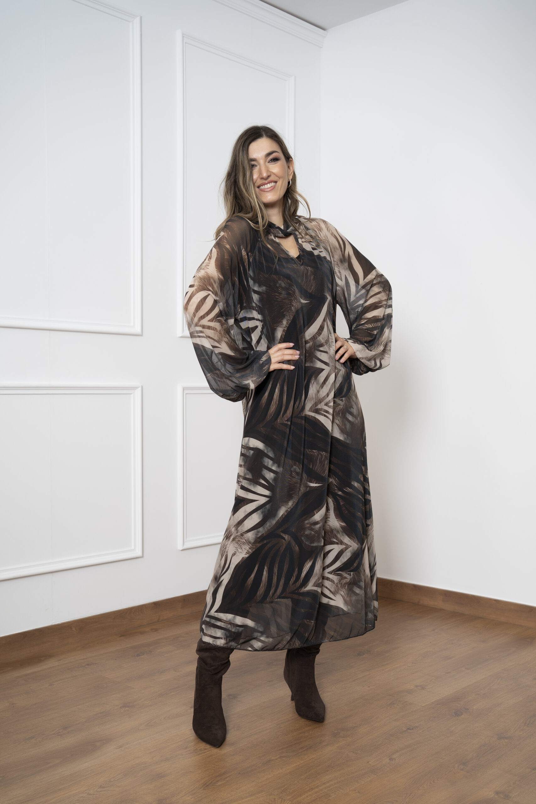 VESTIDO SARAH MARRÓN - Laura Lendinez